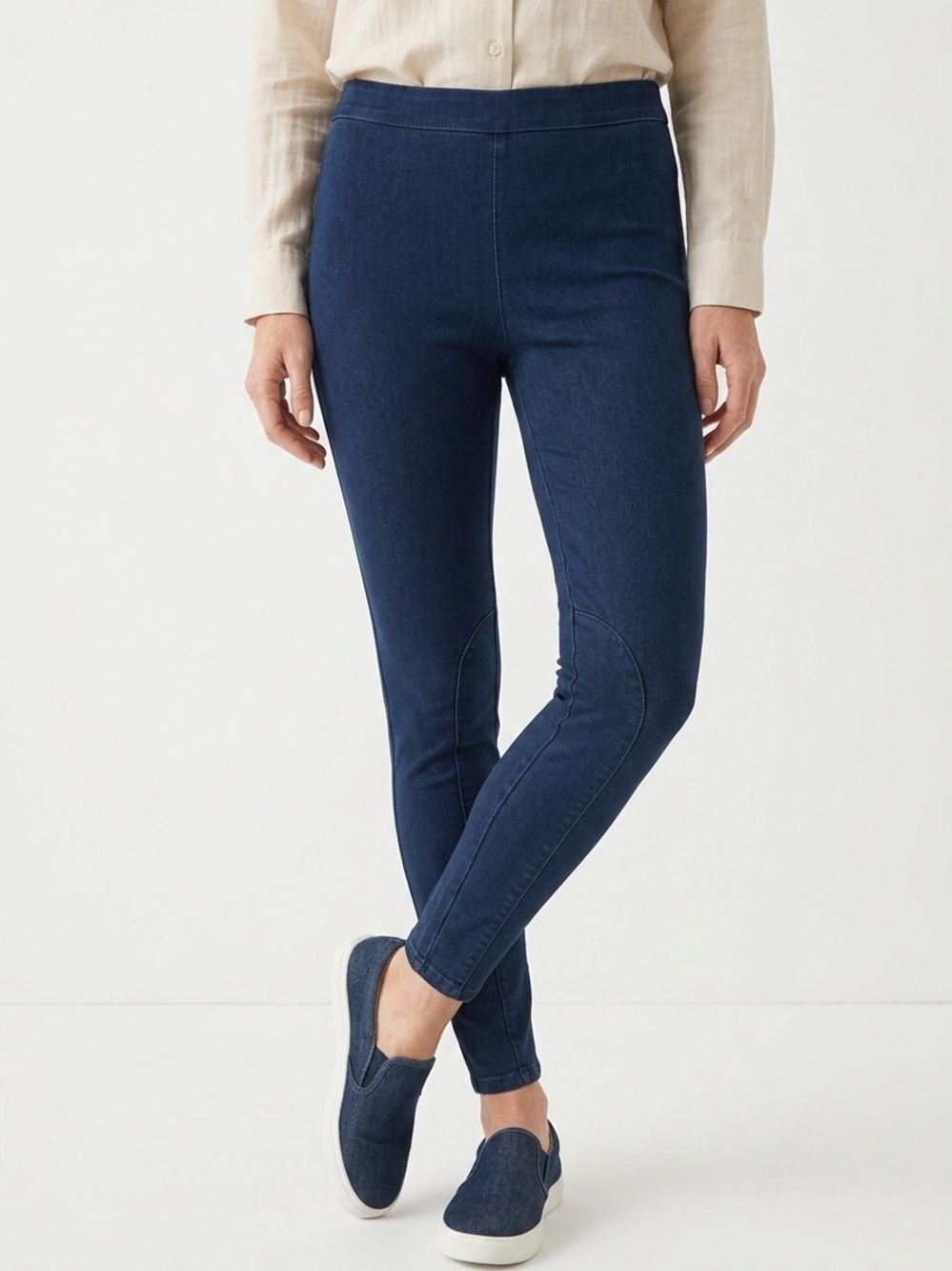 ST. JOHN | Dark Wash Side Zip Denim Jeans Zipper Ankle High Rise Women’s Size 12